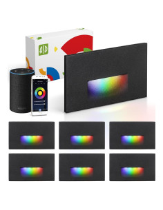 Lámpara Empotrada LED Inteligente ASD 3W RGB 60LM Negro Paquete 6