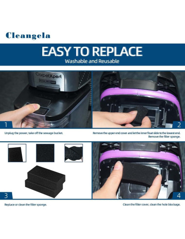 Paquete de 12 Filtros de Reemplazo Cleangela EX201 para Aspiradoras Shark