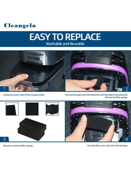 Paquete de 12 Filtros de Reemplazo Cleangela EX201 para Aspiradoras Shark