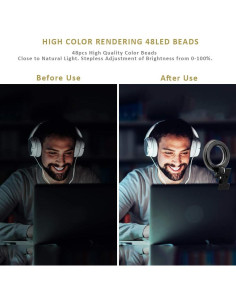 Luz de Anillo FLYSKY para Videoconferencias 10W USB Clip-On 2