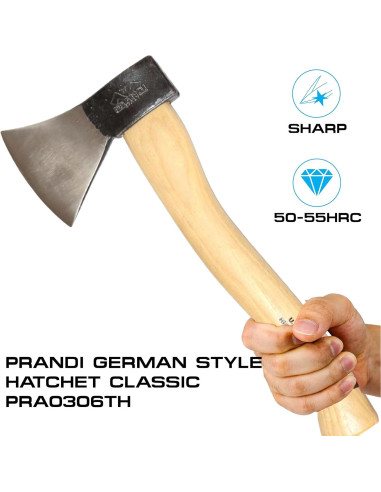Hacha Prandi PRA0306TH Acero Carbono 600g Mango Hickory
