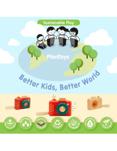 Cámara de Juguete de Madera PlanToys para Niños 18+ Meses 2