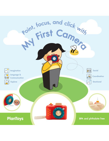 Cámara de Juguete de Madera PlanToys para Niños 18+ Meses