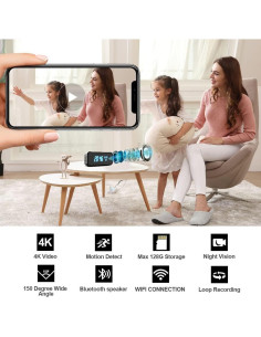 Cámara de Seguridad Reloj Despertador Cazoyol 4K Wi-Fi 2