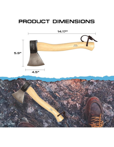 Hacha Prandi PRA0306TH Acero Carbono 600g Mango Hickory