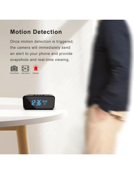Cámara de Seguridad Reloj Despertador Cazoyol 4K Wi-Fi