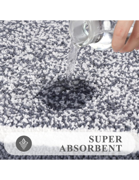 Conjunto de Alfombrillas de Baño Pauwer 3 Piezas Microfibra Gris