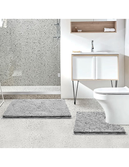Conjunto de Alfombrillas de Baño Flotstiga 2 Piezas Antideslizantes Conjunto de Alfombrillas de Baño Flotstiga 2 Piezas Antideslizantes