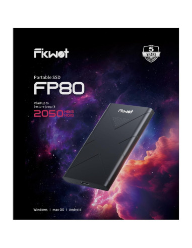 SSD Externo Fikwot FP80 1TB USB 3.2, 2000MB/s, Compatible PS5