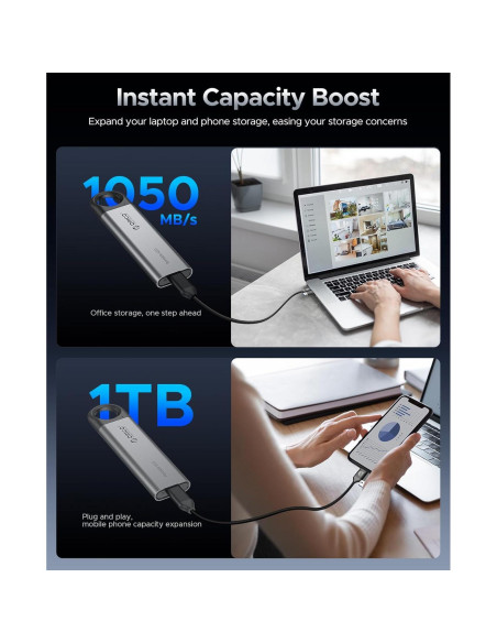 ORICO SSD Externo 1TB C10 USB 3.0 1050MB/s Portátil