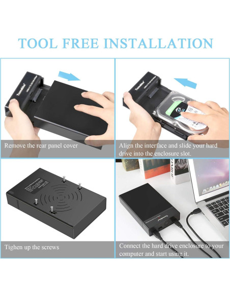 Estación de Acoplamiento Tccmebius TCC-S8 para HDD/SSD SATA 2.5/3.5" hasta 22TB