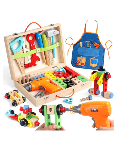 Juego de herramientas Montessori XQ para niños 3-6 años 44 piezas