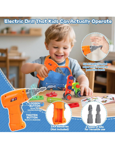 Juego de herramientas Montessori XQ para niños 3-6 años 44 piezas