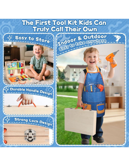 Juego de herramientas Montessori XQ para niños 3-6 años 44 piezas