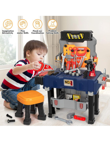 Banco de herramientas para niños Shantou 75 piezas con taladro