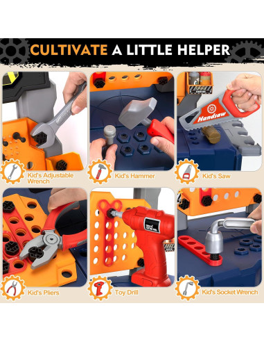 Banco de herramientas para niños Shantou 75 piezas con taladro