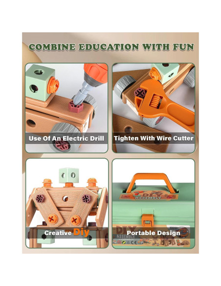 Juego de Herramientas para Niños ZFSZSY con Taladro Eléctrico