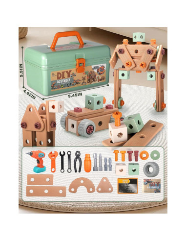 Juego de Herramientas para Niños ZFSZSY con Taladro Eléctrico