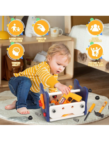 Juego de Herramientas para Niños Whimtoyland 58 PCS con Taladro