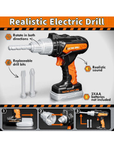 Juego de Herramientas KidBloom para Niños con Taladro y Chaleco 2