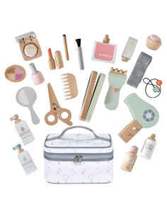 Juego de Maquillaje de Madera 22 Piezas para Niñas 3-6 Años