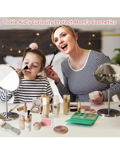 Juego de Maquillaje de Madera 22 Piezas para Niñas 3-6 Años 2