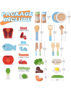 Juego de Cocina de Madera BGDoyz 27 Piezas para Niños 2