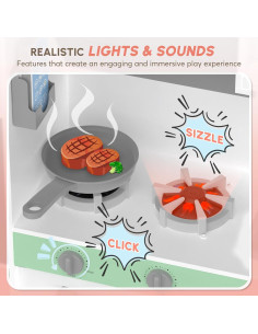 Cocina de Juguete BIERUM con Luces y Sonidos, 28 Piezas 2