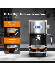 Máquina de Espresso COWSAR 20 Bar Compacta con Varita de Vapor 2