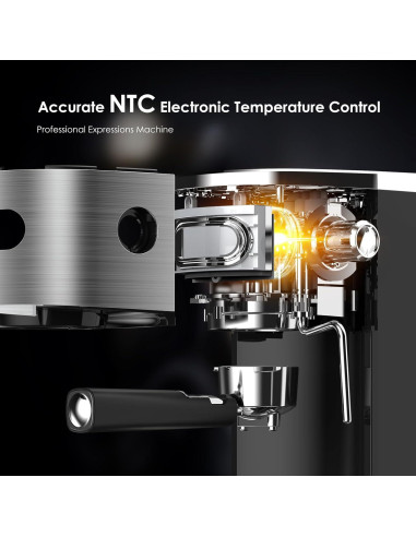 Máquina de Espresso COWSAR 20 Bar Compacta con Varita de Vapor