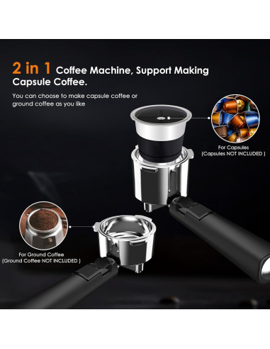 Máquina de Espresso COWSAR 20 Bar Compacta con Varita de Vapor