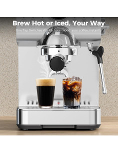 Cafetera Espresso COWSAR 20 Bar Acero Inoxidable 1.5L LED 2