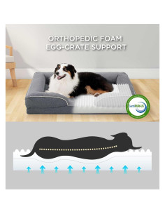 Cama ortopédica para perros grandes MADE 4 PETS, gris, 96.5x71.1cm 2