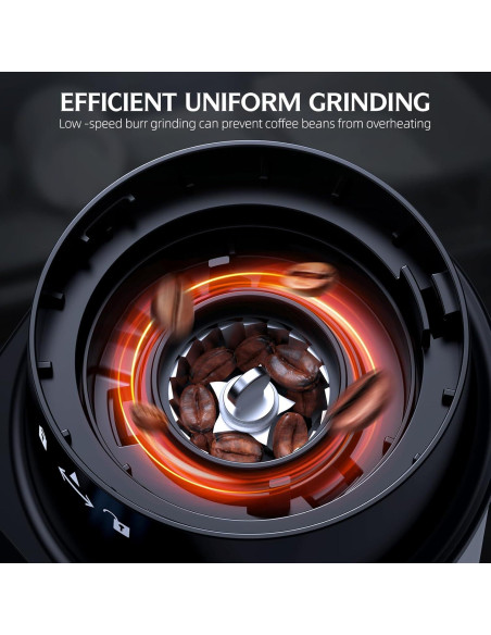 Molino de Café Eléctrico QJA CG-T, 60 Configuraciones, Pantalla LCD