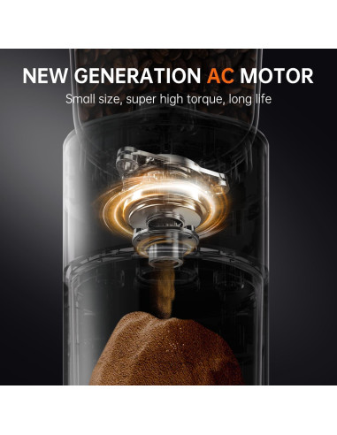 Molino de café eléctrico SOWTECH con 38 configuraciones, negro