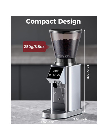 Molinillo de Café Tuni G1 Cónico Antiestático 48 Configuraciones