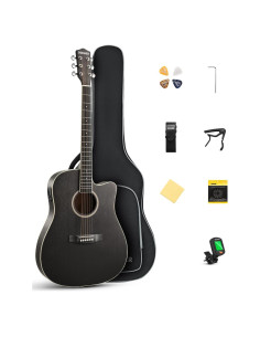 Guitarra Acústica Eléctrica Donner 41" con Kit para Principiantes
