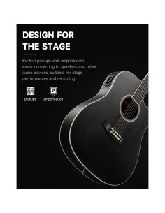 Guitarra Acústica Eléctrica Donner 41" con Kit para Principiantes 2