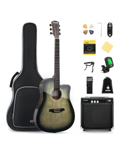 Guitarra acústica eléctrica Donner 41" con amplificador y accesorios