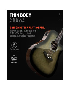 Guitarra acústica eléctrica Donner 41" con amplificador y accesorios 2