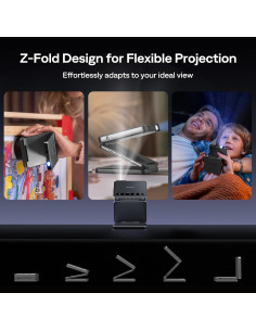 Proyector DLP Mini Aurzen ZIP 720P Portátil 5000mAh Gris 2