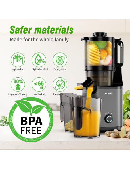 Exprimidor de Prensa en Frío VENNEX 1.04L Doble Tornillo