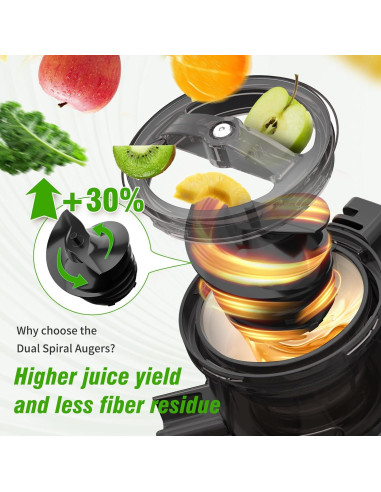 Exprimidor de Prensa en Frío VENNEX 1.04L Doble Tornillo