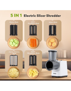 Rallador Eléctrico Huanyu 250W con 5 Cuchillas de Acero Inoxidable 2