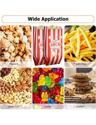 200 Bolsas de Papel para Palomitas y Delantal Chef Rojo