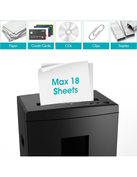 Trituradora de Papel WOLVERINE SD9113 18 Hojas Corte Cruzado