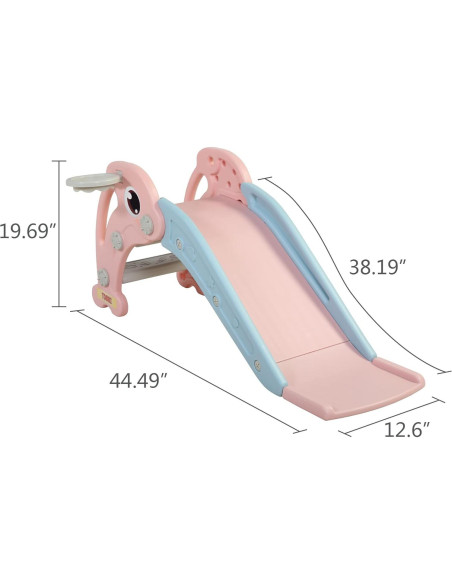Tobogán 3 en 1 Nyeekoy Rosa para Niños hasta 30 kg