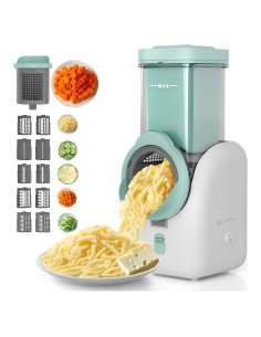 Rallador de Queso Eléctrico ZQOZQO 6 en 1 con 6 Cuchillas