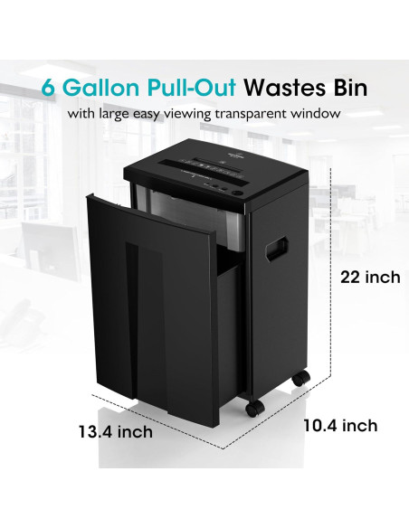 Trituradora de Papel WOLVERINE SD9113 18 Hojas Corte Cruzado