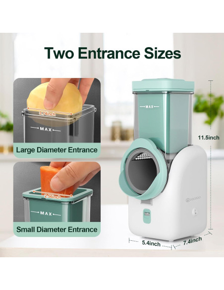 Rallador de Queso Eléctrico ZQOZQO 6 en 1 con 6 Cuchillas Rallador de Queso Eléctrico ZQOZQO 6 en 1 con 6 Cuchillas